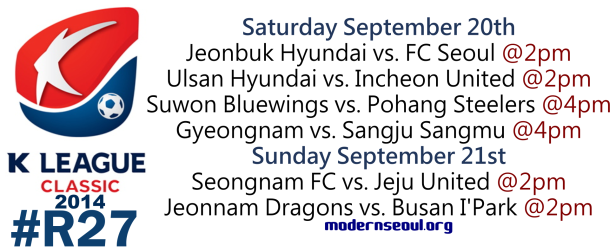 K League Classic 2014 Round 27 September 20th 1