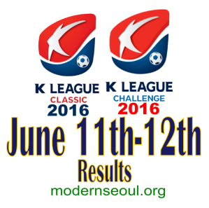 K League Classic 2016 Challenge Results banner june 11 12
